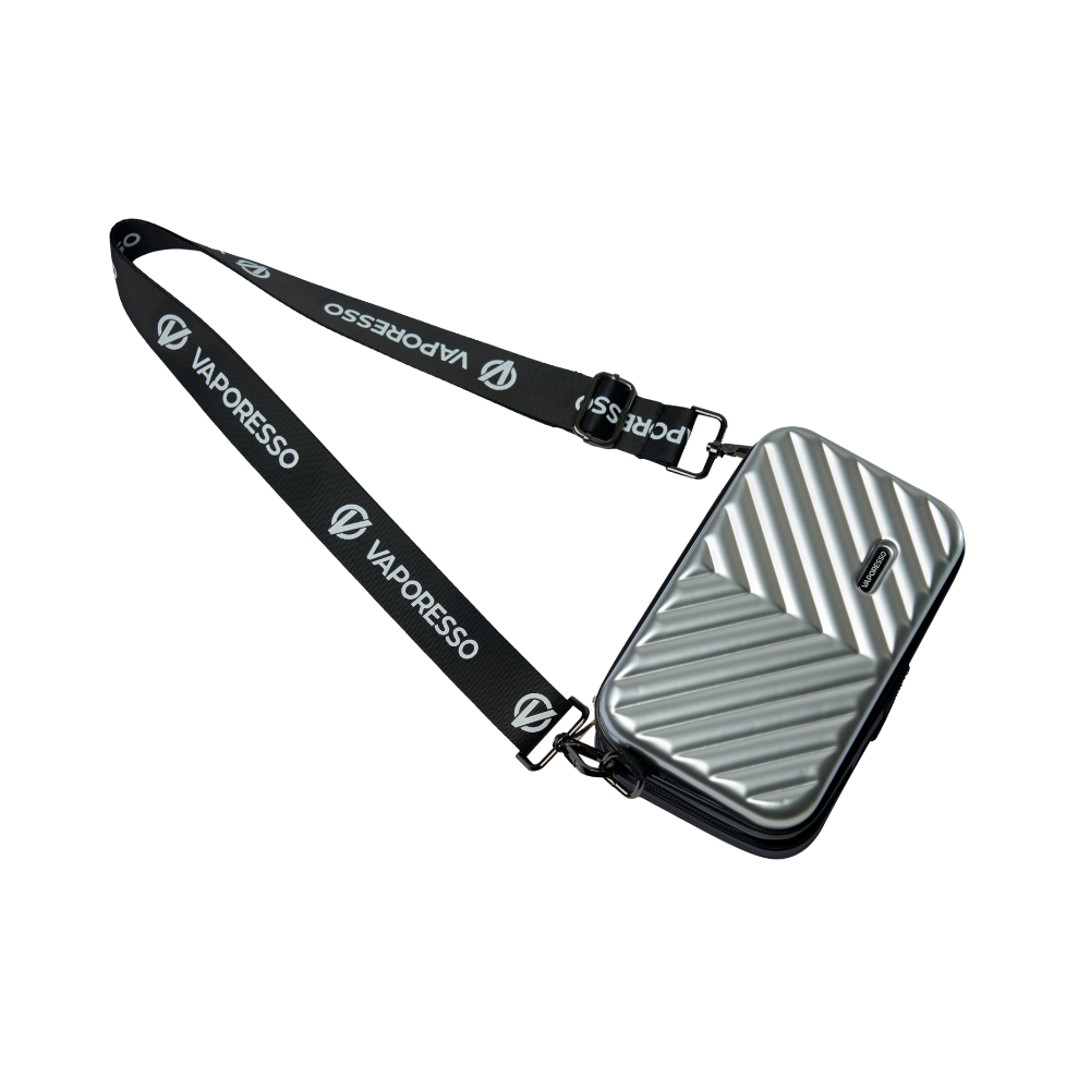 VAPORESSO Luggage Waist Bag in silver with adjustable strap, perfect for on-the-go lifestyles