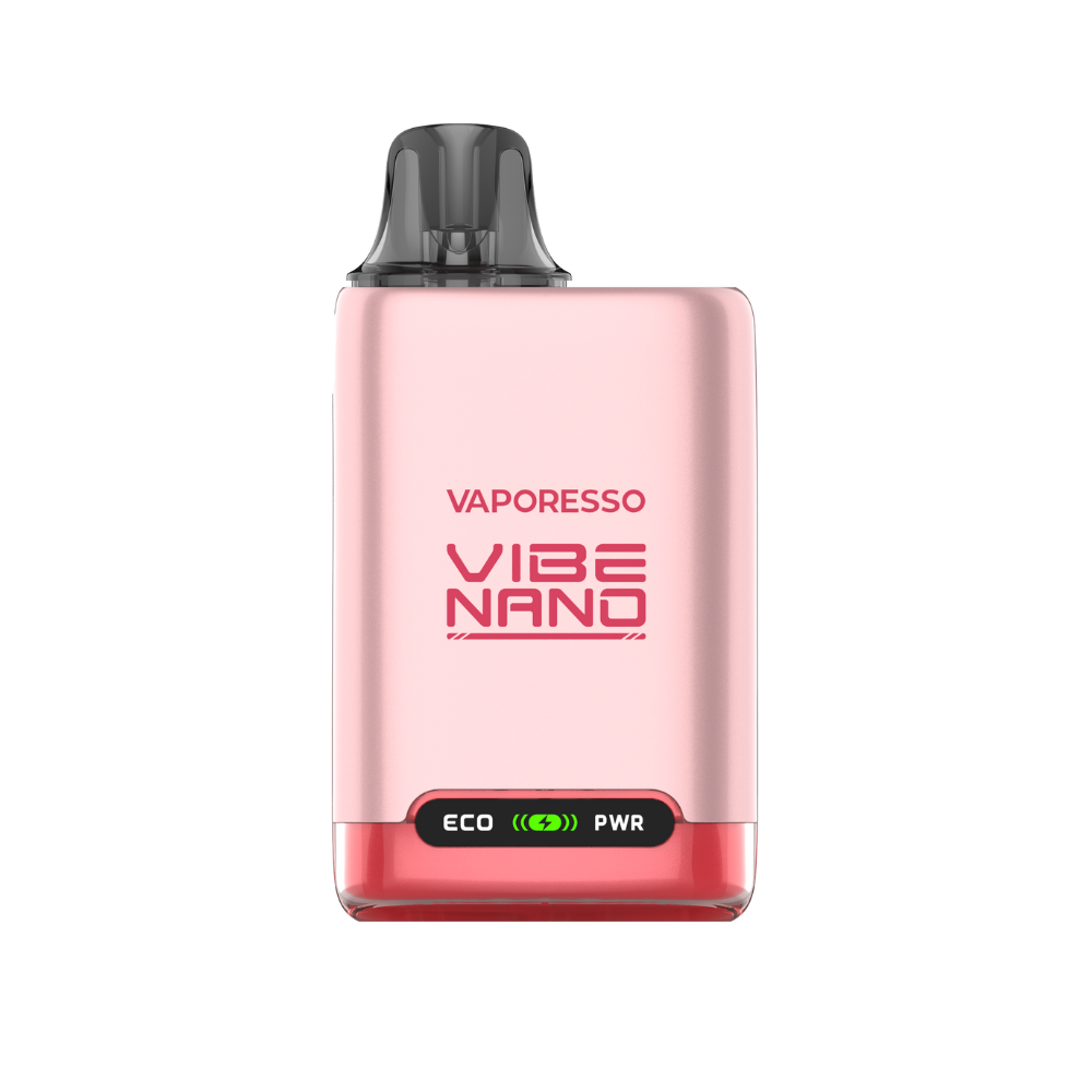 VAPORESSO VIBE NANO in pink, MTL vape device with ECO/PWR indicators