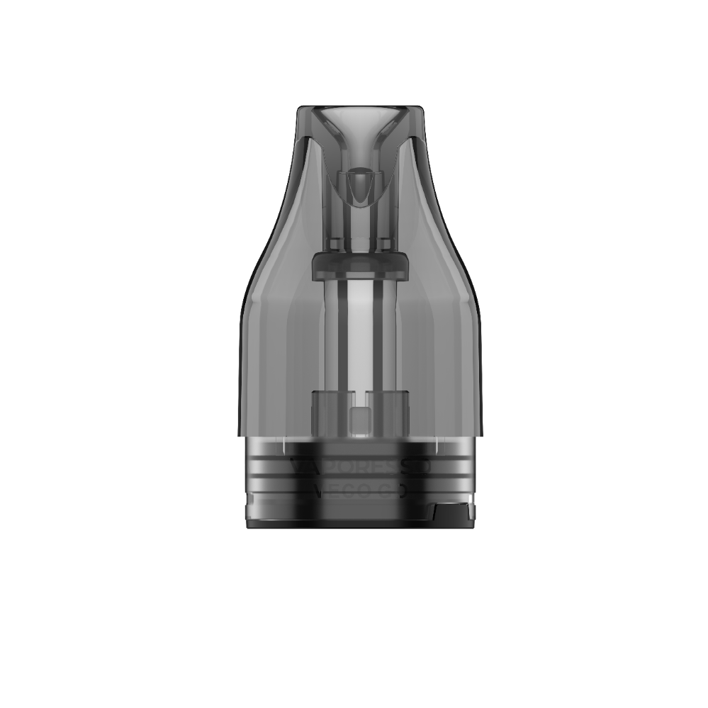 VAPORESSO VECO GO Pod, transparent design for the 5ml cartridge capacity, showcasing the innovative COREX heating technology