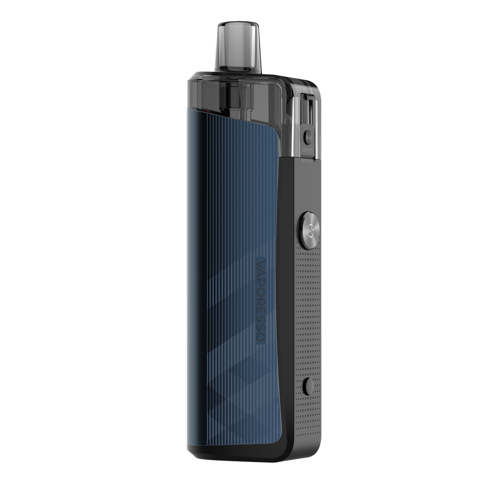 Vaporesso GEN Air 40 vape in dark blue. Modern vape device with airflow control and VAPORESSO branding.
