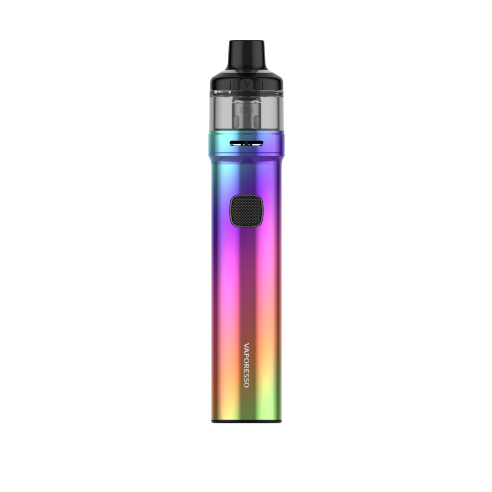 VAPORESSO VAPORESSO GTX Go 80 Rainbow Vape Pen. Sleek pen-style vaping device with visible tank and VAPORESSO logo.