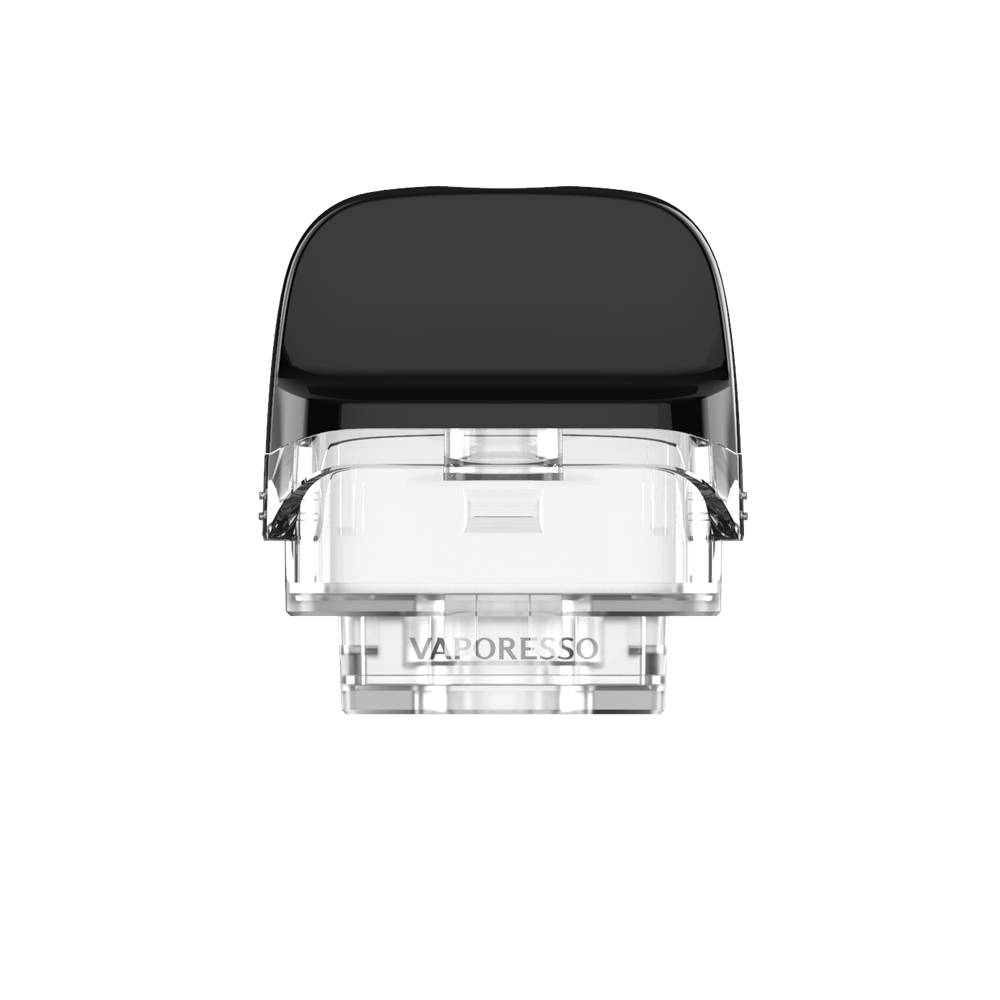 VAPORESSO LUXE PM40 Cartridge 4ml, black mouthpiece, clear pod with VAPORESSO branding
