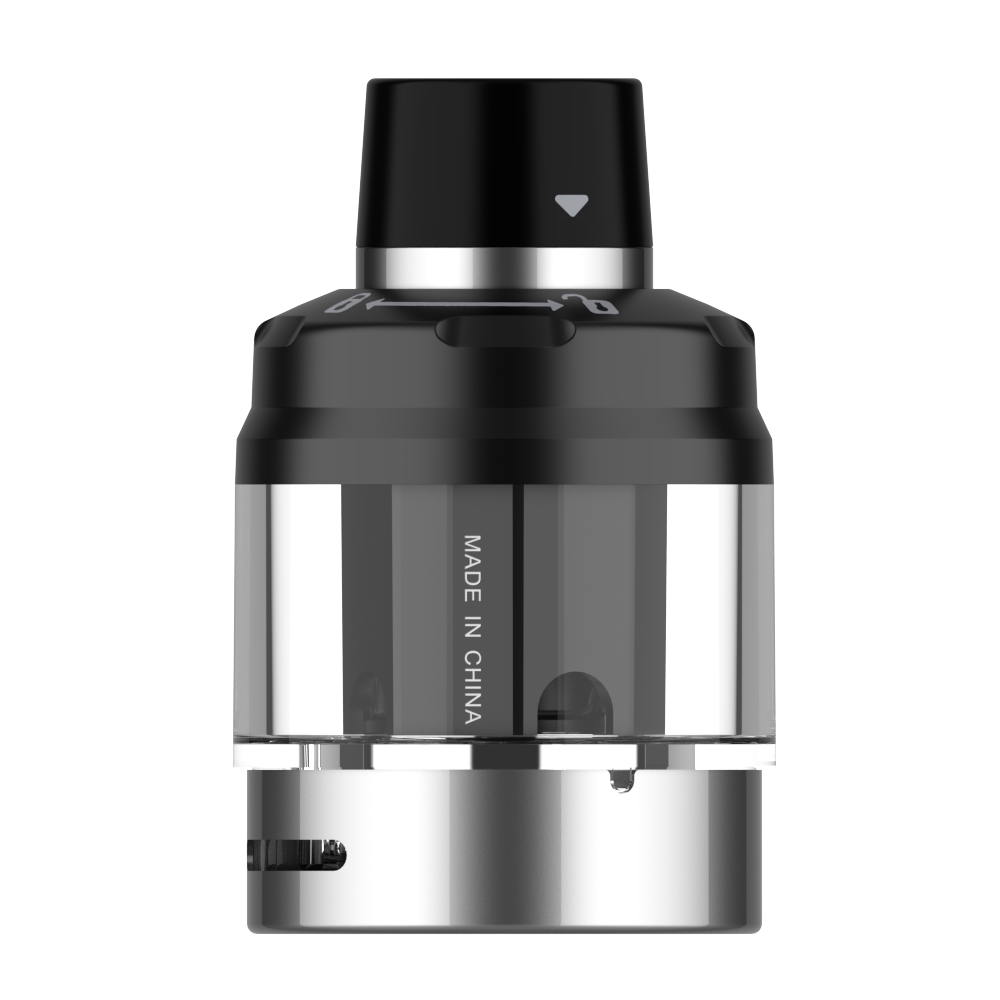 VAPORESSO SWAG PX80 Pod with Made in China Text - Clear, Black, and Silver