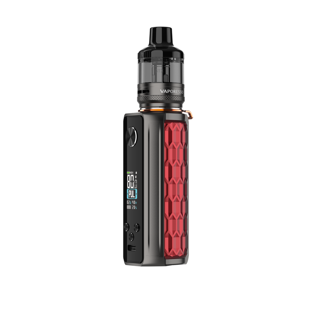 VAPORESSO TARGET 80 Pod Mod Kit, 80W output, dark metallic with red panel