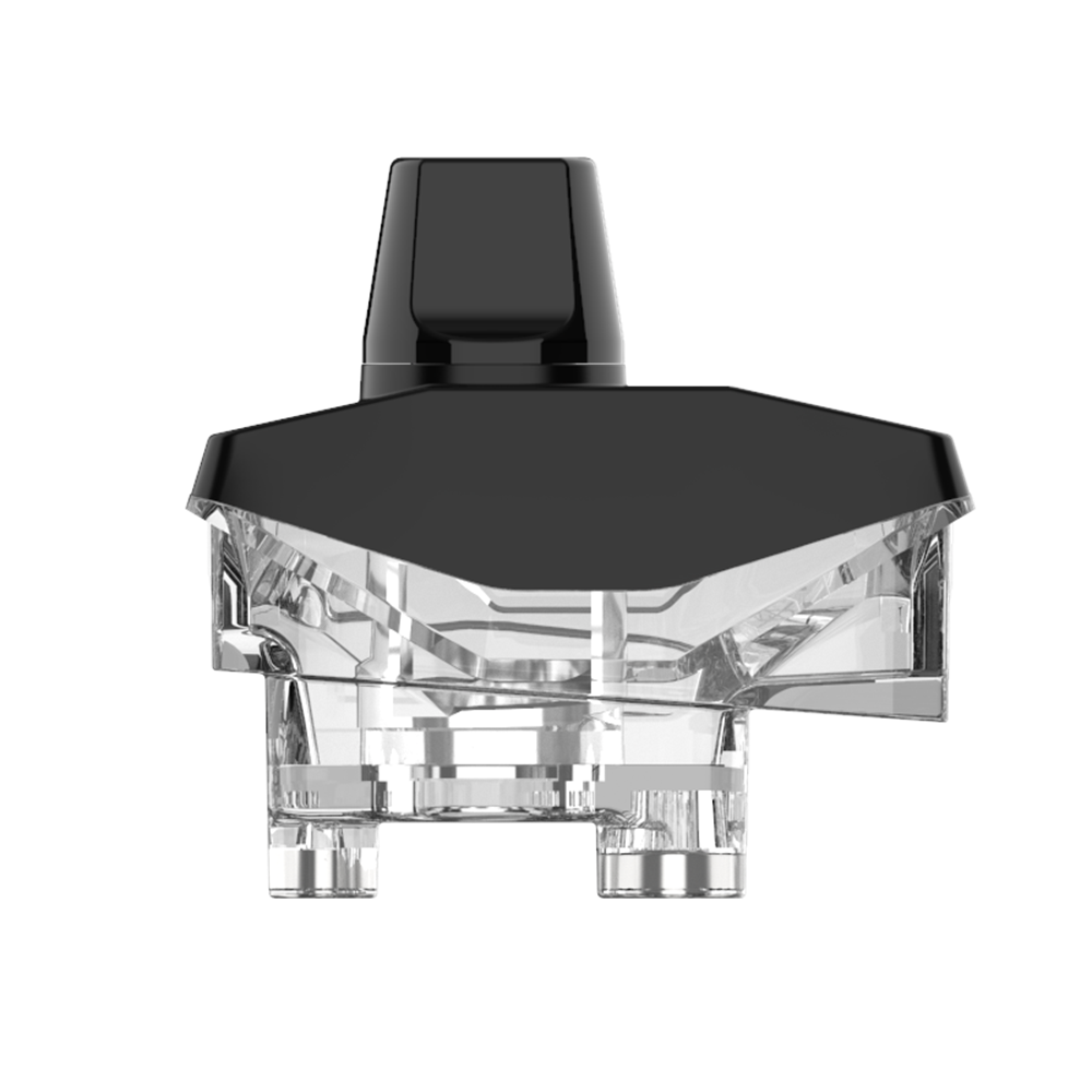 VAPORESSO XIRON Pod: Clear pod with black mouthpiece, designed for VAPORESSO XIRON, 5.5ml capacity, top-fill design.