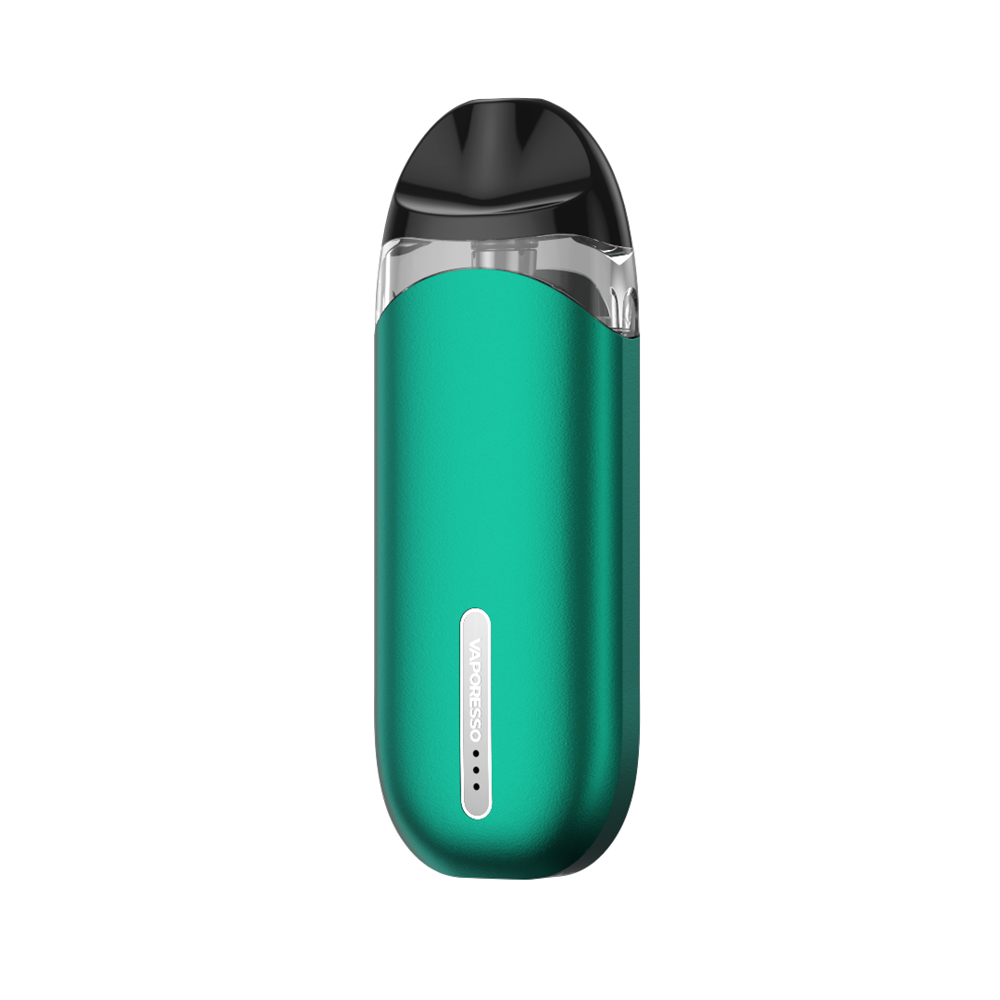 VAPORESSO ZERO S vape device in teal. Compact pod system with VAPORESSO logo.