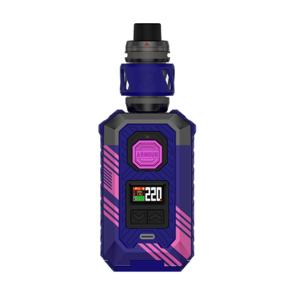 VAPORESSO ARMOUR MAX (iTank T) vape mod in blue and pink with 220 display, ARMOUR.