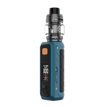 Vaporesso ARMOUR ULTRA iTank T kit in Storm Blue with rugged mod and tank