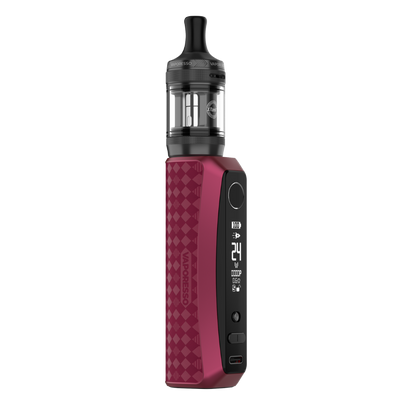VAPORESSO GTX ONE PRO Mod Kit in Burgundy with OLED Screen displaying 24W output