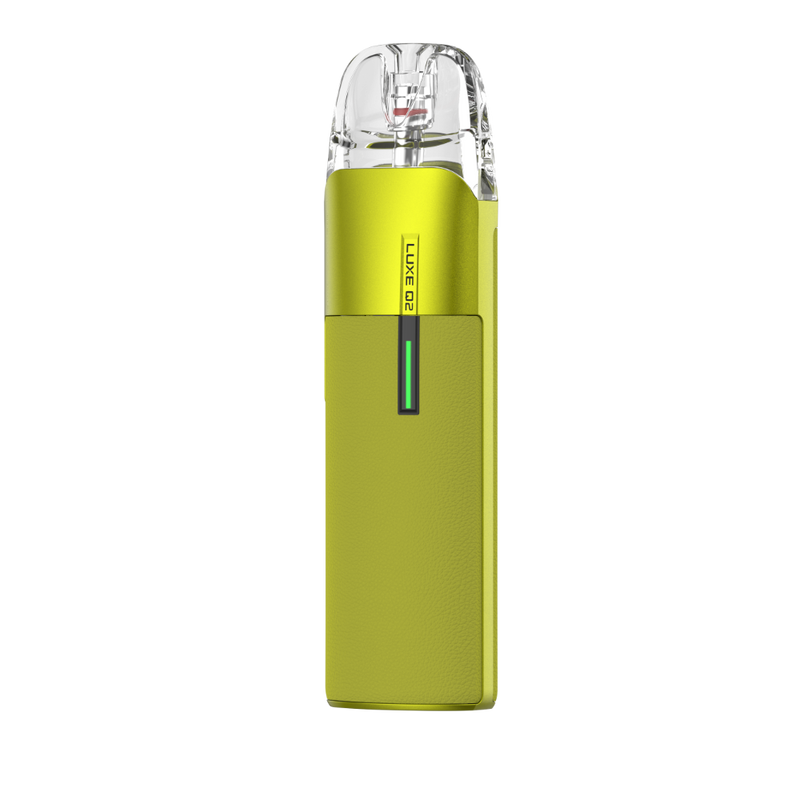LUXE Q2 Pod System in Lime Green with Leather Texture