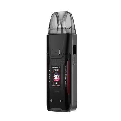 VAPORESSO LUXE XR MAX 2 pod mod in black with display showing 80W output