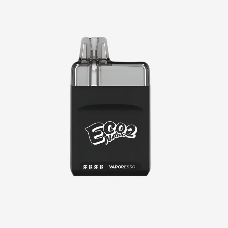 VAPORESSO ECO NANO 2 in black. Featuring the ECO NANO 2 logo and VAPORESSO branding.