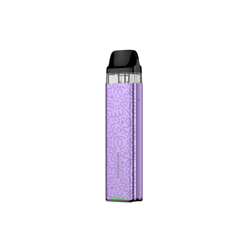VAPORESSO XROS 3 Mini in purple with pattern design, compact MTL/RDL pod system vape