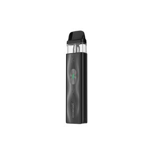 VAPORESSO XROS 4 Mini black vape device with stylish design and textured finish, featuring the VAPORESSO logo