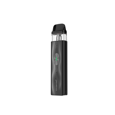 VAPORESSO XROS 4 Mini black vape device with stylish design and textured finish, featuring the VAPORESSO logo