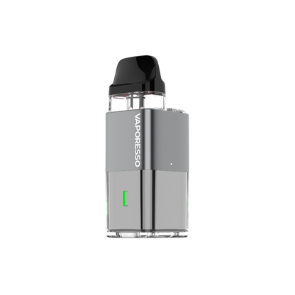 Vaporesso XROS Cube in silver. Compact MTL vape device with 'VAPORESSO' branding.
