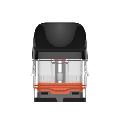 VAPORESSO XROS pod with clear tank, black mouthpiece, and orange accent. Ideal for the XROS series vaping experience.