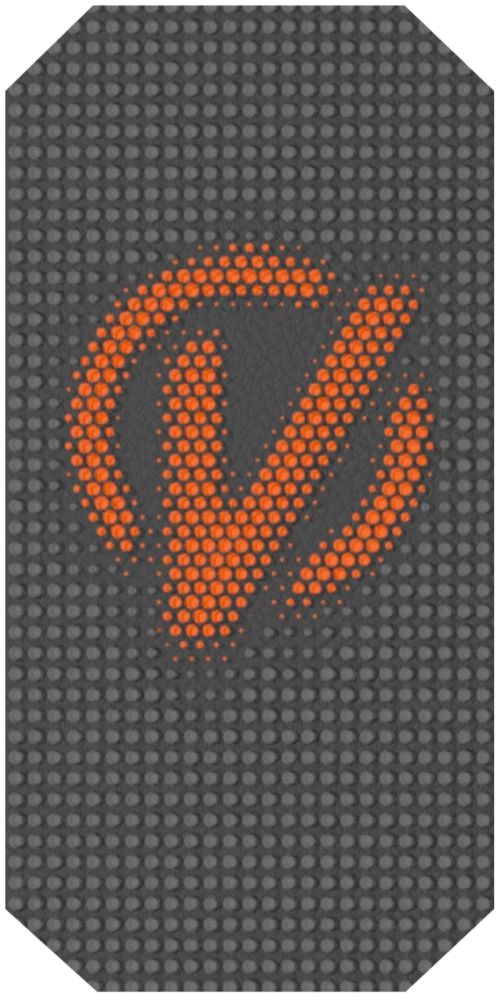ARMOUR OCTA Dark Black dotted grip with orange V logo