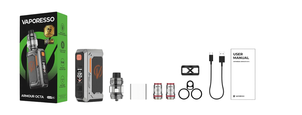 ARMOR OCTA Dual 18650 220W IP68/IP69K sæt