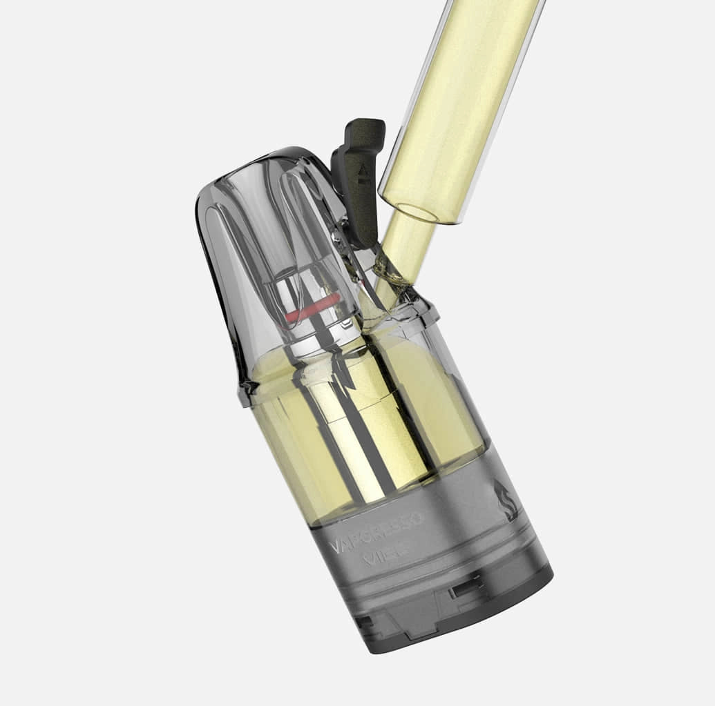 Top-fill convenience:
refill without taking out the pod.