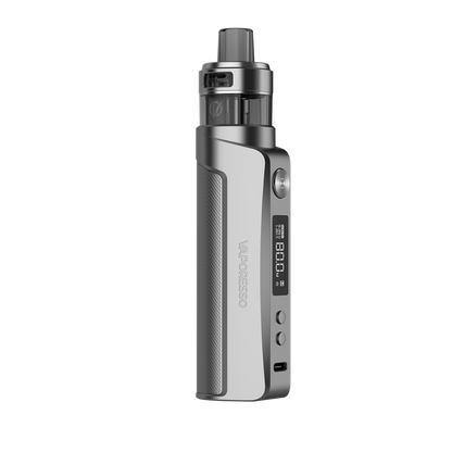 VAPORESSO GEN PT80S Pod Mod in silver, featuring 80W output and xTank with OLED display.