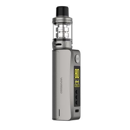 Vaporesso GEN 80S vape kit in silver, featuring 80W display and iTank