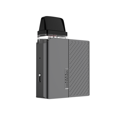VAPORESSO XROS Nano vape in gray. Stylish design with the VAPORESSO logo. Compact and suitable for MTL vaping.