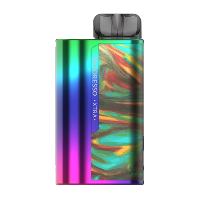 VAPORESSO XTRA vape device in iridescent finish with marbled design, compact for daily vaping, VAPORESSO XTRA