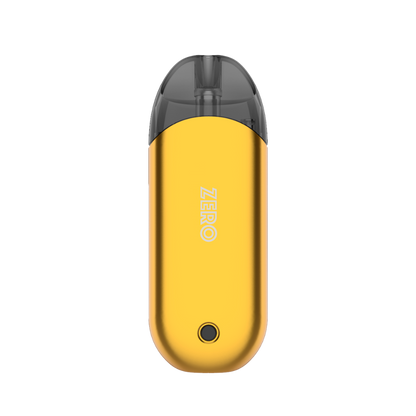 Vaporesso ZERO pod system in vibrant yellow, featuring sleek design and "ZERO" branding, for a modern vaping experience.