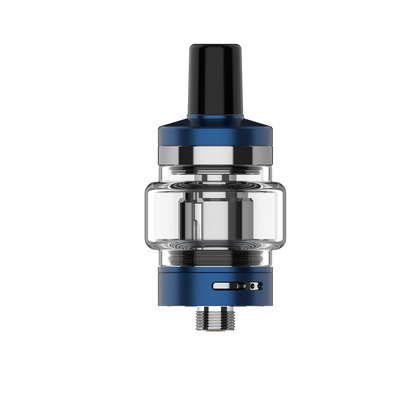 Vaporesso iTank X (3.5ml) vape tank, blue and stainless steel construction, top-fill, bottom airflow